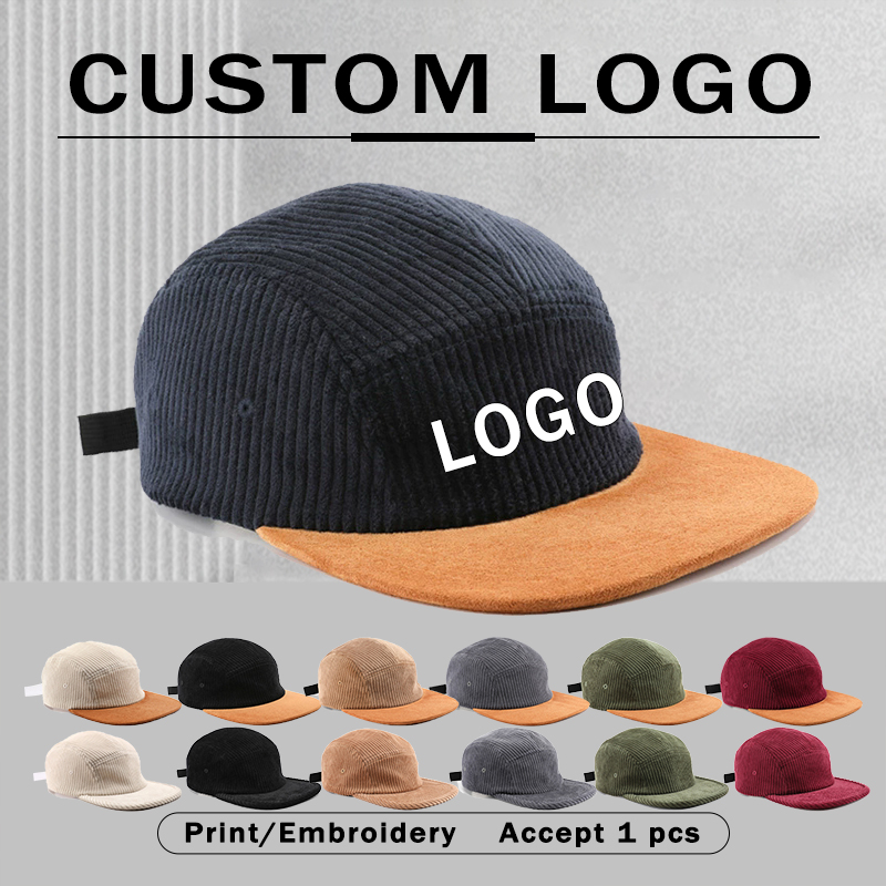 Corduroy Cap 5 Panel - New 5-panel Splicing Corduroy Baseball Caps