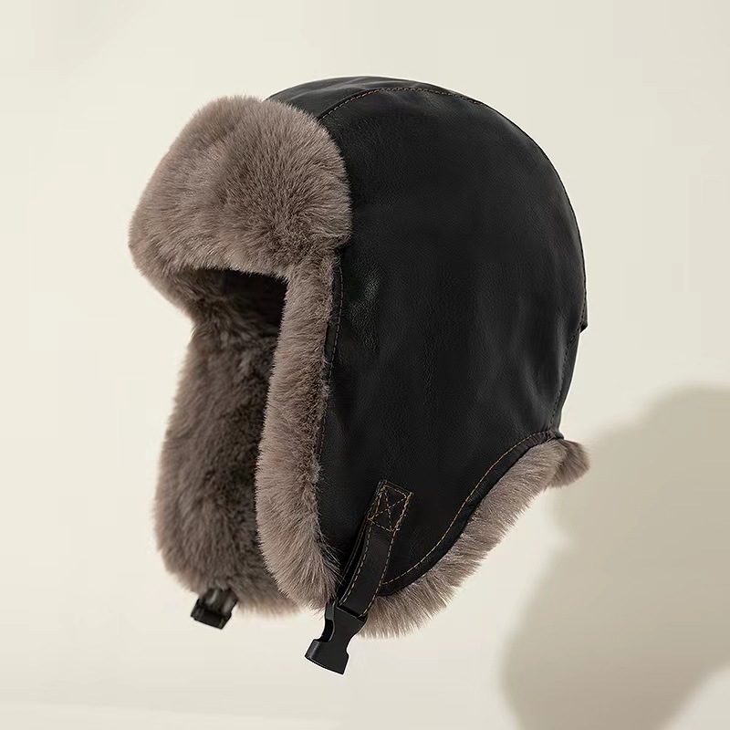 1pcs Men's Winter Retro leathe - огляд і ціна Trapper Hat Ear Flap