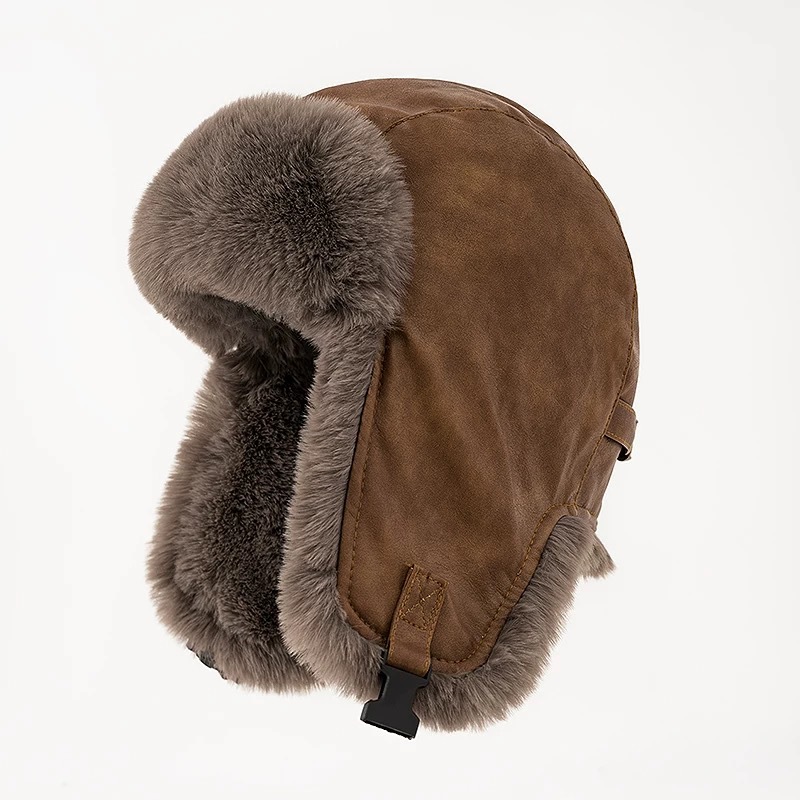 1pcs Men's Winter Retro leathe - огляд і ціна Trapper Hat Ear Flap