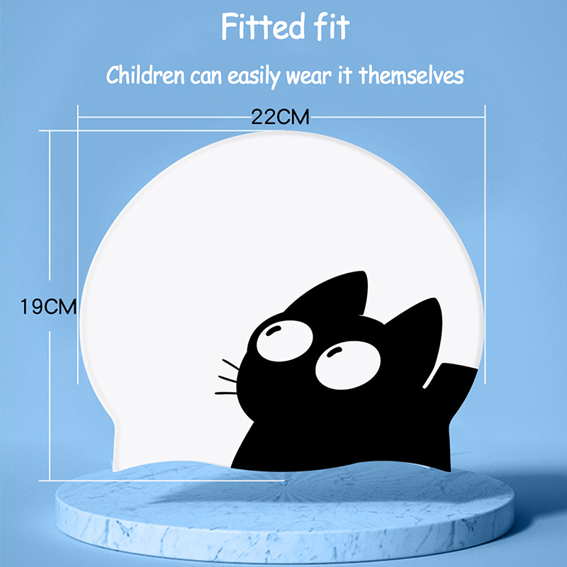 Cute Cat Swimming Cap For Long - огляд і ціна Swim Hat Silicone